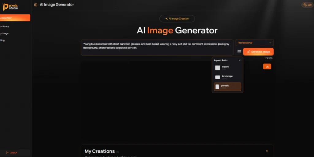 Step 3 Select Aspect Ratio 1