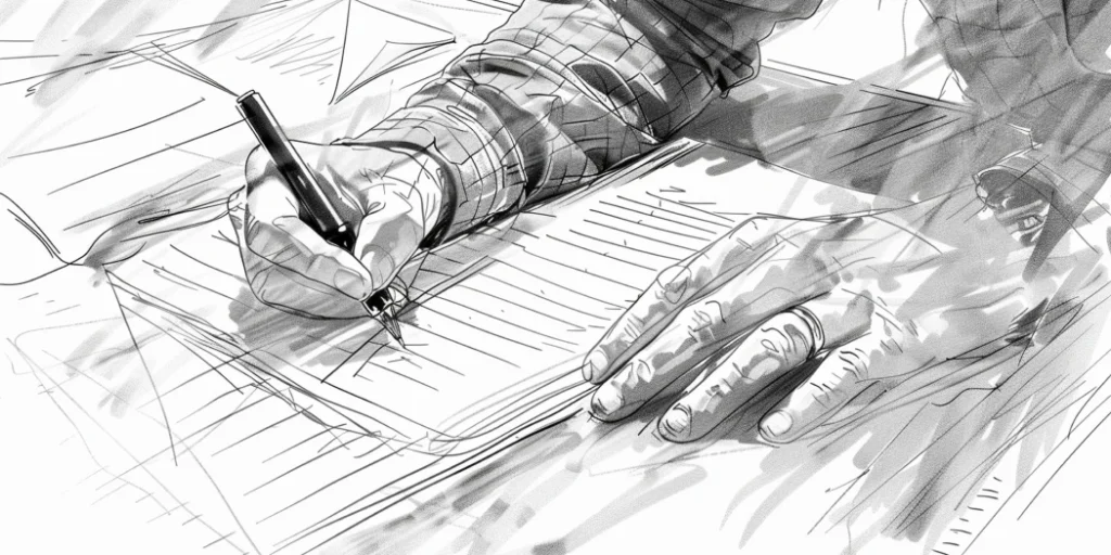 Ink bold line sketches